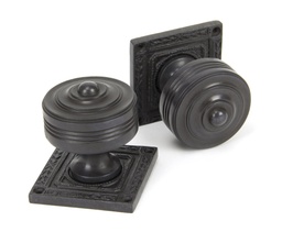 [90293] Aged Bronze Tewkesbury Square Mortice Knob Set - 90293