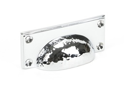 [46038] Polished Chrome Hammered Art Deco Drawer Pull - 46038