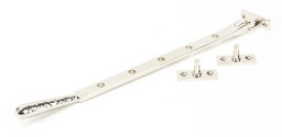 [46152] Polished Nickel 12" Hammered Newbury Stay - 46152