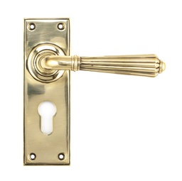 [45313] Aged Brass Hinton Lever Euro Lock Set - 45313