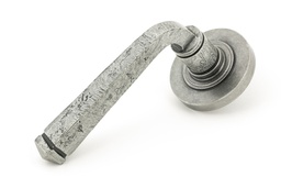 [45631] Pewter Avon Round Lever on Rose Set (Plain) - 45631