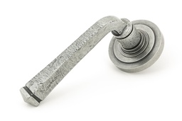 [45632] Pewter Avon Round Lever on Rose Set (Art Deco) - 45632