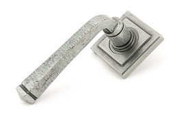 [45634] Pewter Avon Round Lever on Rose Set (Square) - 45634