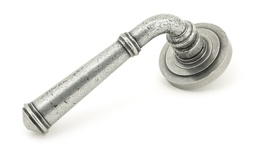 [45644] Pewter Regency Lever on Rose Set (Art Deco) - 45644