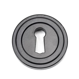 [45696] Black Round Escutcheon (Art Deco) - 45696