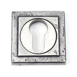 [45730] Pewter Round Euro Escutcheon (Square) - 45730