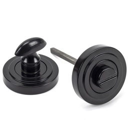 [45744] Black Round Thumbturn Set (Art Deco) - 45744