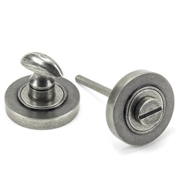 [45751] Pewter Round Thumbturn Set (Plain) - 45751