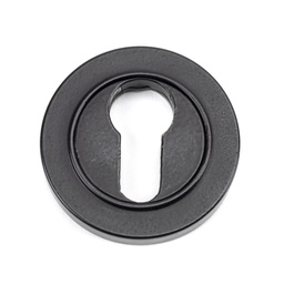 [49540] Matt Black Round Euro Escutcheon (Plain) - 49540