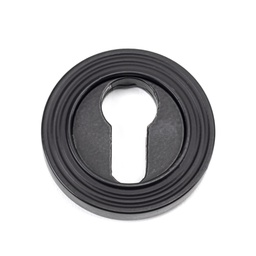 [49542] Matt Black Round Euro Escutcheon (Beehive) - 49542