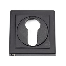 [49543] Matt Black Round Euro Escutcheon (Square) - 49543