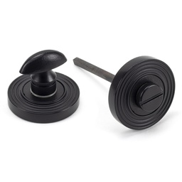 [49546] Matt Black Round Thumbturn Set (Beehive) - 49546