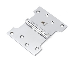 [49558] Polished Chrome 4" x 3" x 5" Parliament Hinge (pair) ss - 49558